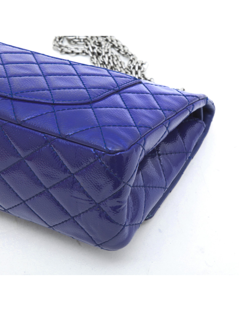 CHANEL 2.55 double flap bag in blue electric soft grained leather