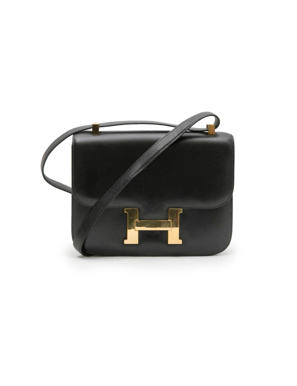 sac Constance HERMES cuir box noir