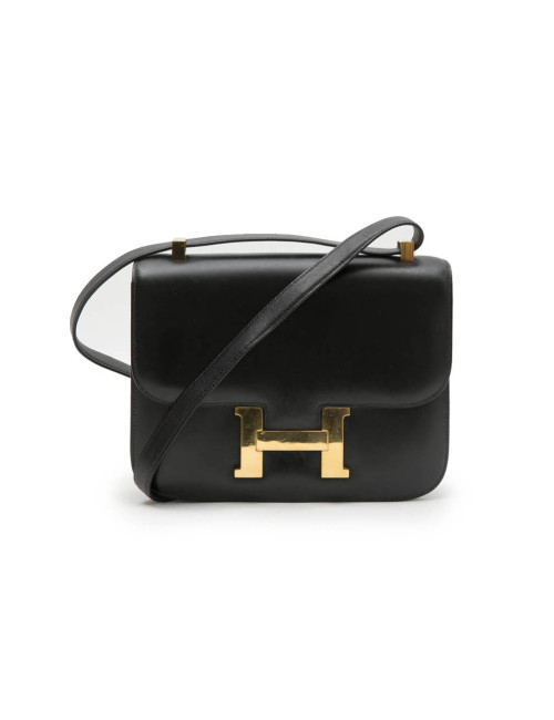  HERMES 'Constance' vintage bag in black box leather
