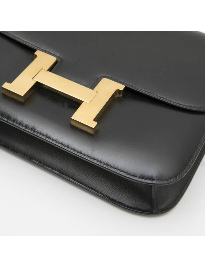  HERMES 'Constance' vintage bag in black box leather