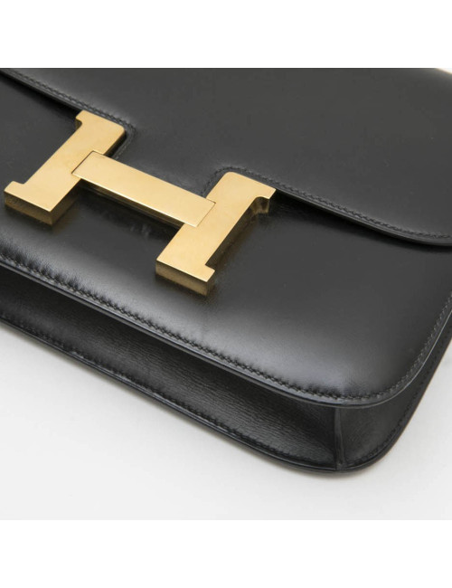  HERMES 'Constance' vintage bag in black box leather