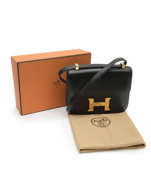  HERMES 'Constance' vintage bag in black box leather