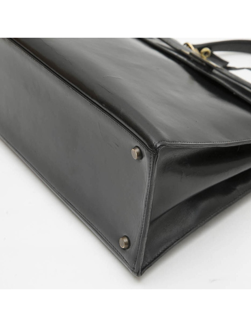 HERMES Kelly 35 Vintage bag in black box leather