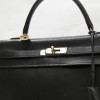 HERMES Kelly 35 Vintage bag in black box leather