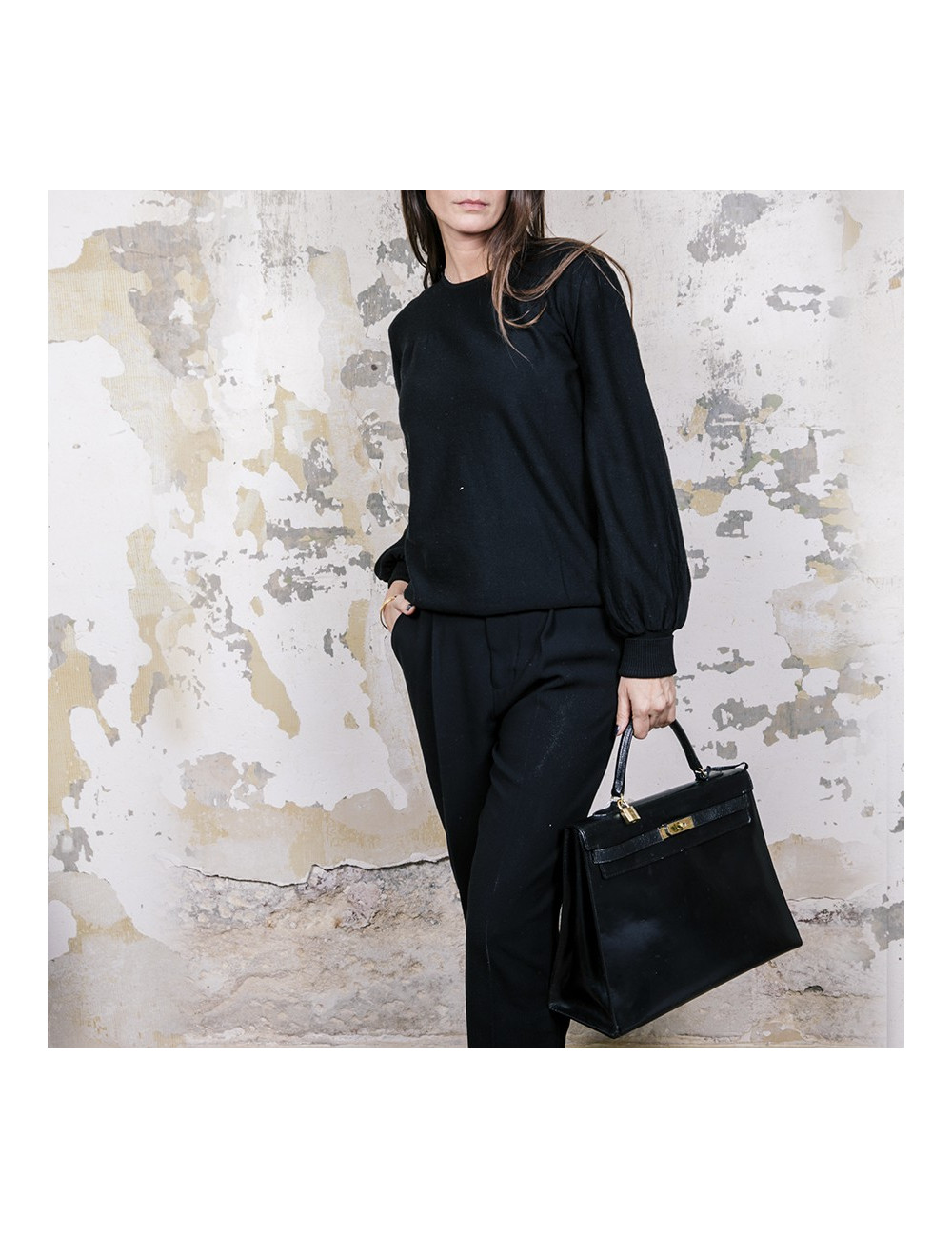 Sac Kelly 35 HERMES  Vintage cuir box