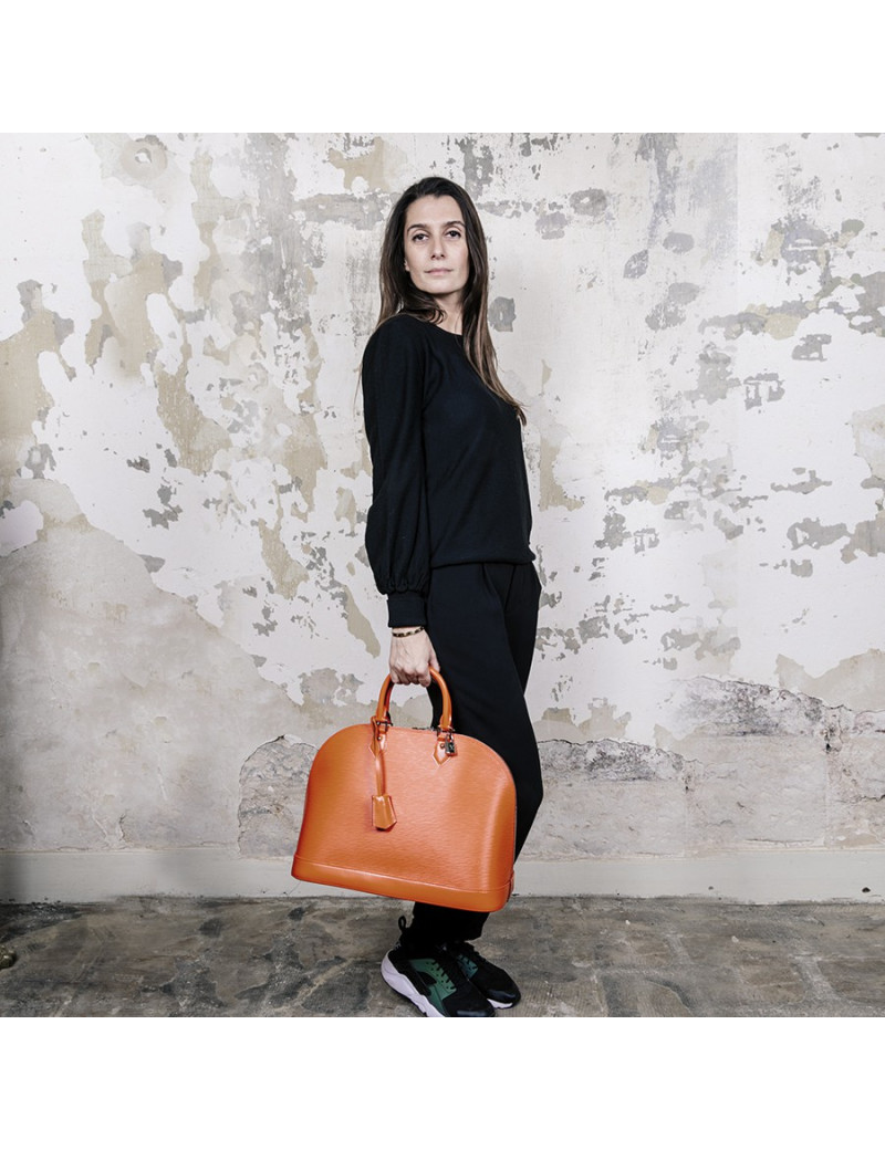 Sac Alma LOUIS VUITTON GM cuir épi orange