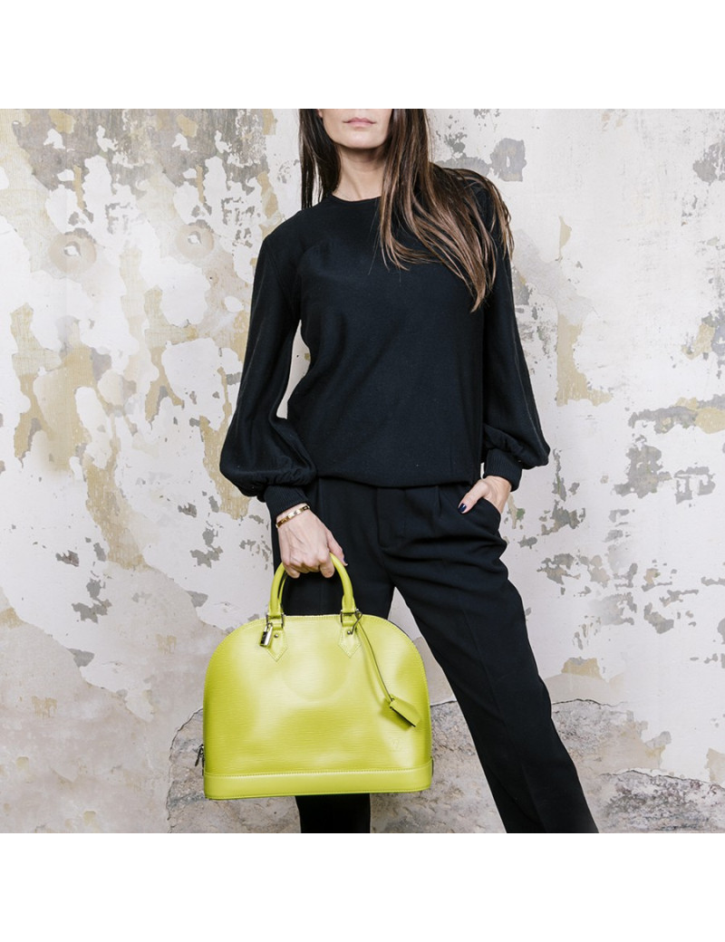 Sac Alma LOUIS VUITTON cuir épi pistache