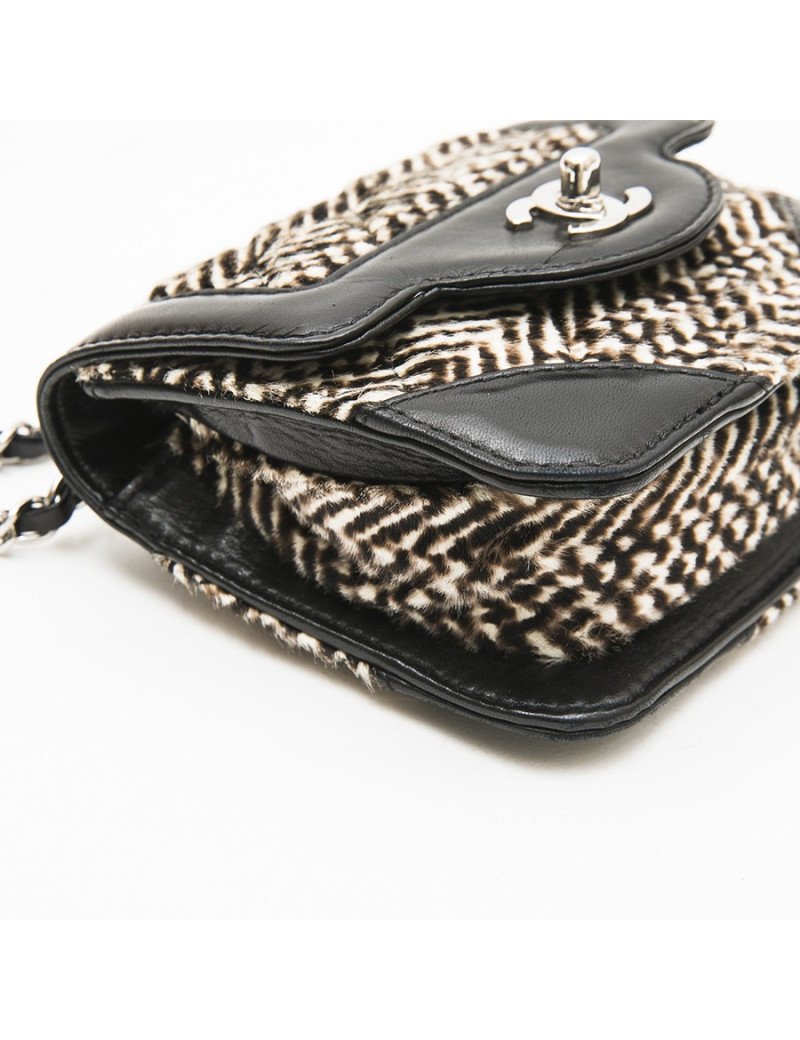 CHANEL mini bag bag in brown and beige foal and black leather