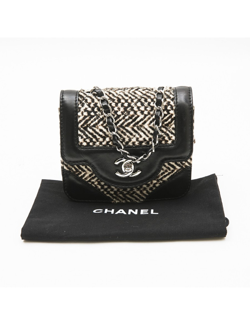 CHANEL mini bag bag in brown and beige foal and black leather