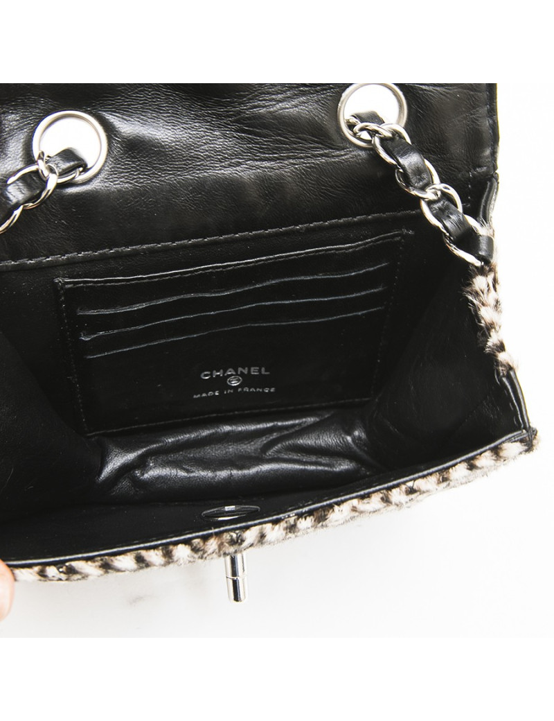 CHANEL mini bag bag in brown and beige foal and black leather