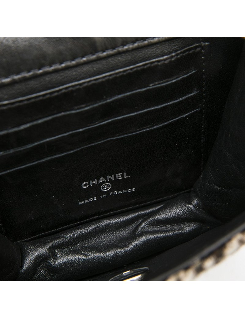 CHANEL mini bag bag in brown and beige foal and black leather