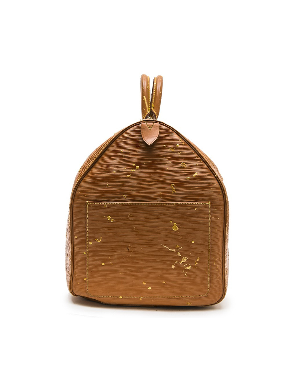 Sac Keepall LOUIS VUITTON cuir épi gold customisé