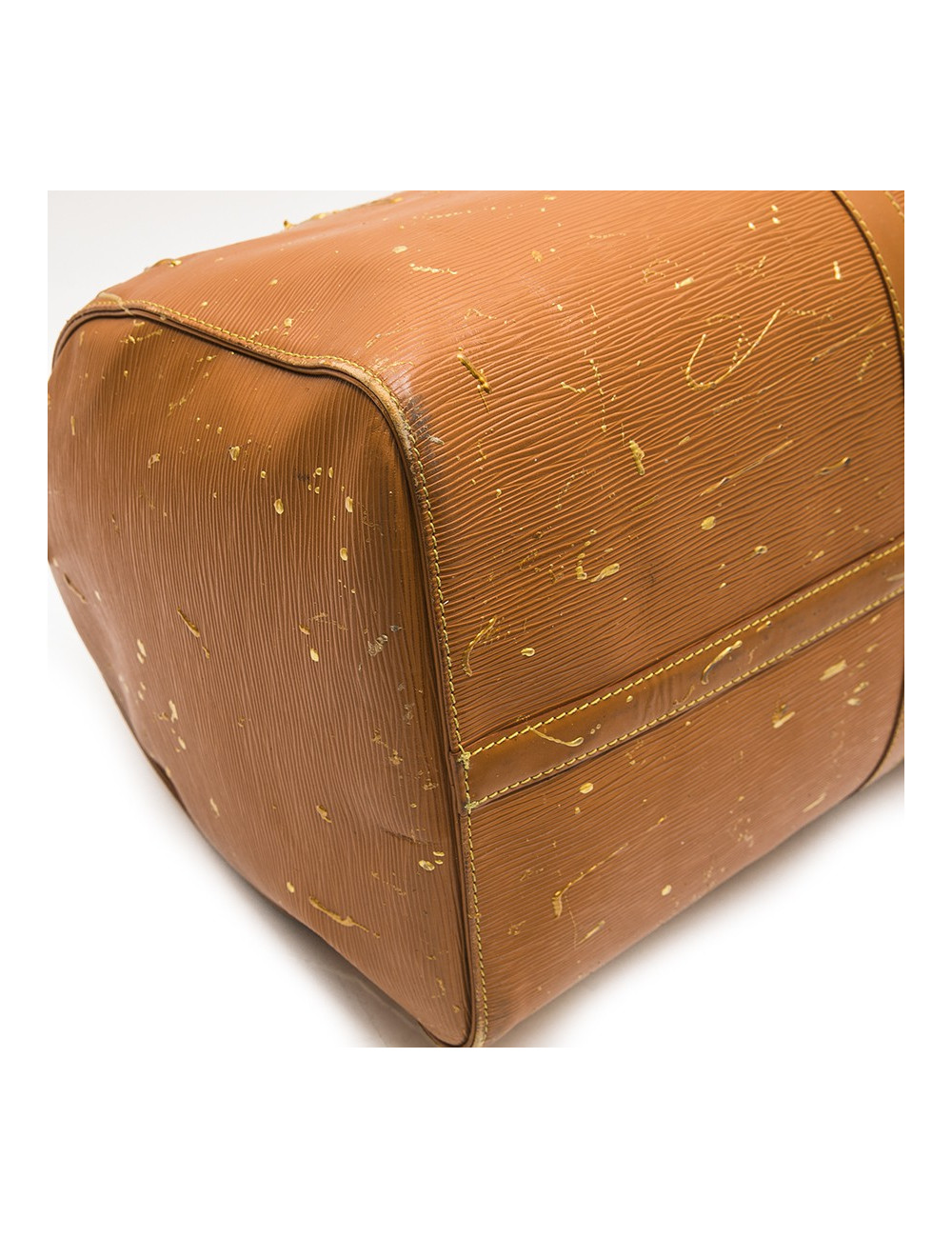 LOUIS VUITTON 'Keepall' customized bag in cipengo gold épi leather