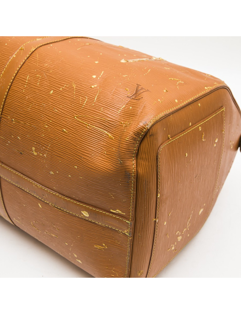 LOUIS VUITTON 'Keepall' customized bag in cipengo gold épi leather