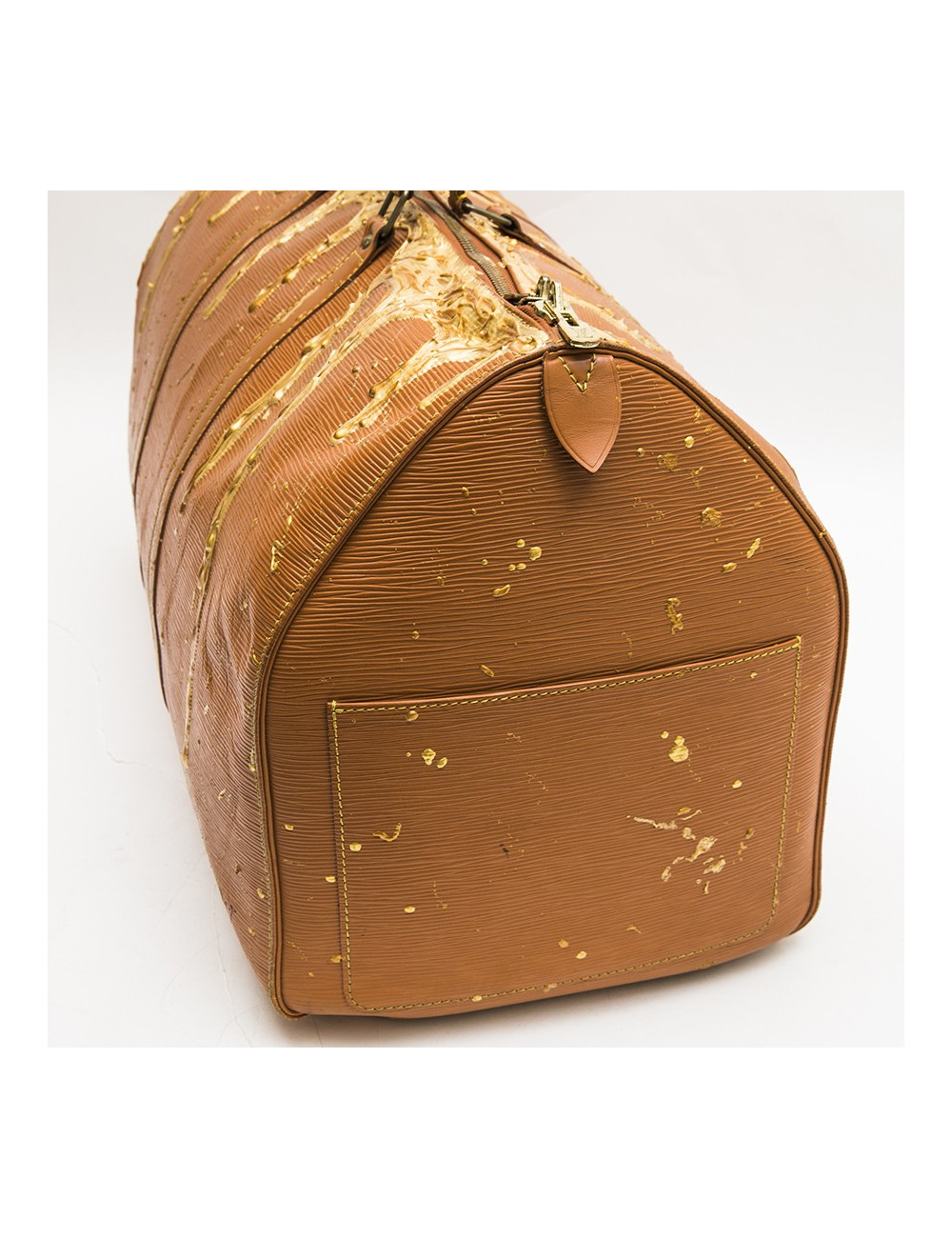 LOUIS VUITTON 'Keepall' customized bag in cipengo gold épi leather