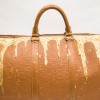 LOUIS VUITTON 'Keepall' customized bag in cipengo gold épi leather