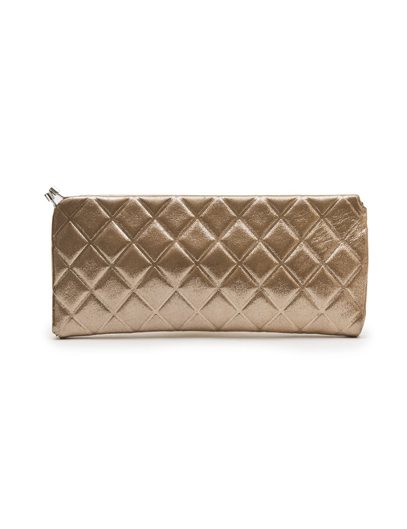 Pochette CHANEL cuir lamé irisé