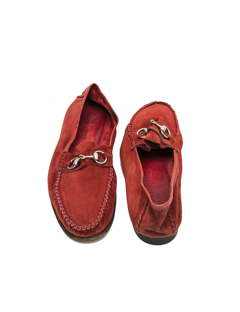 Mocassins GUCCI mors daim rouge T43