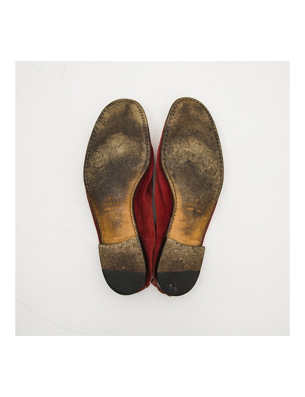 Mocassins GUCCI mors daim rouge T43