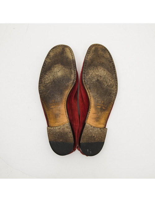 Moccassins GUCCI  daim rouge T43