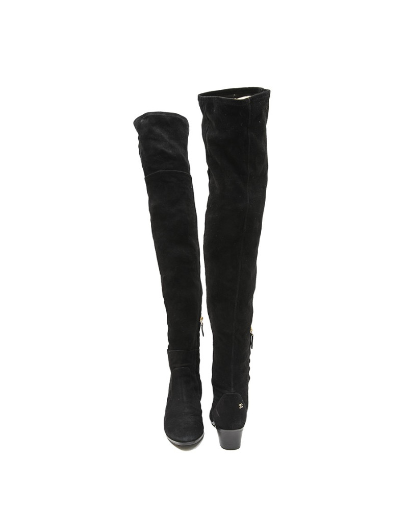 Bottes cuisardes CHANEL T 38.5 noires