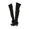 CHANEL T 38.5 thigh boots in black suede calfskin 