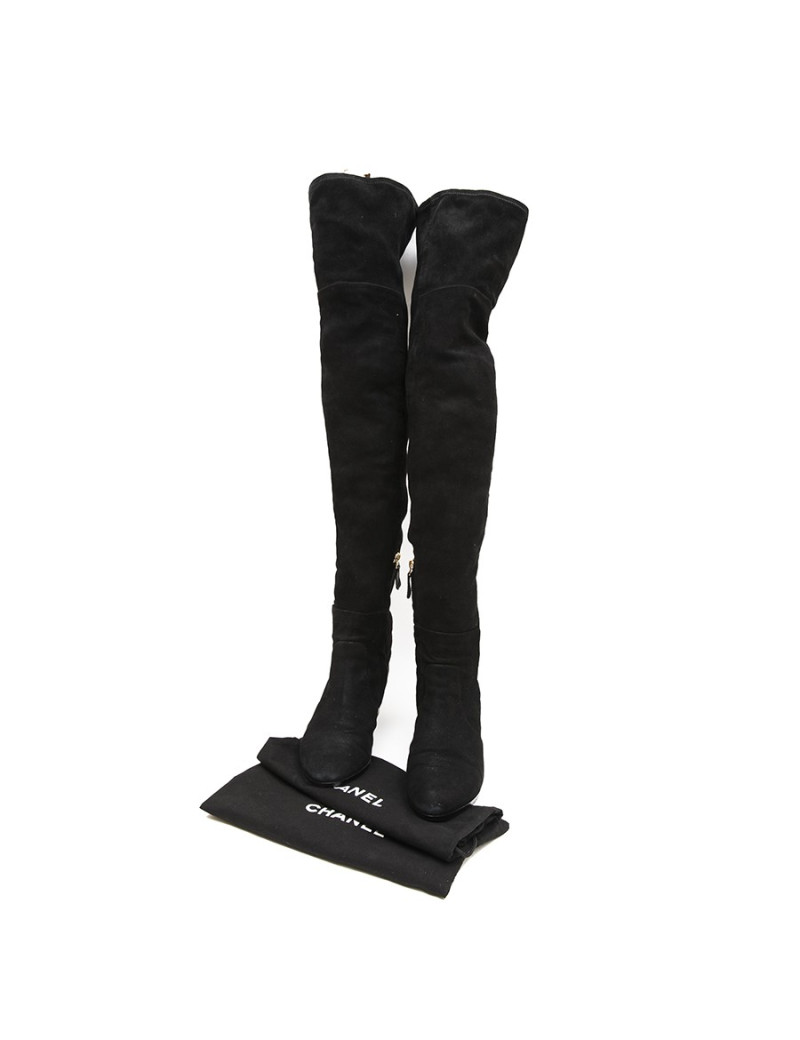 Bottes cuisardes CHANEL T 38.5 noires