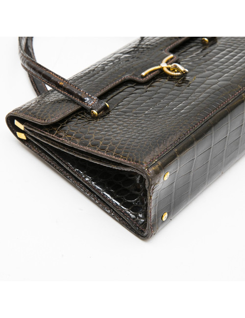 GUCCI Vintage bag in browncrocodile porosus leather