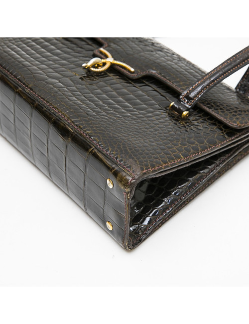 GUCCI Vintage bag in browncrocodile porosus leather