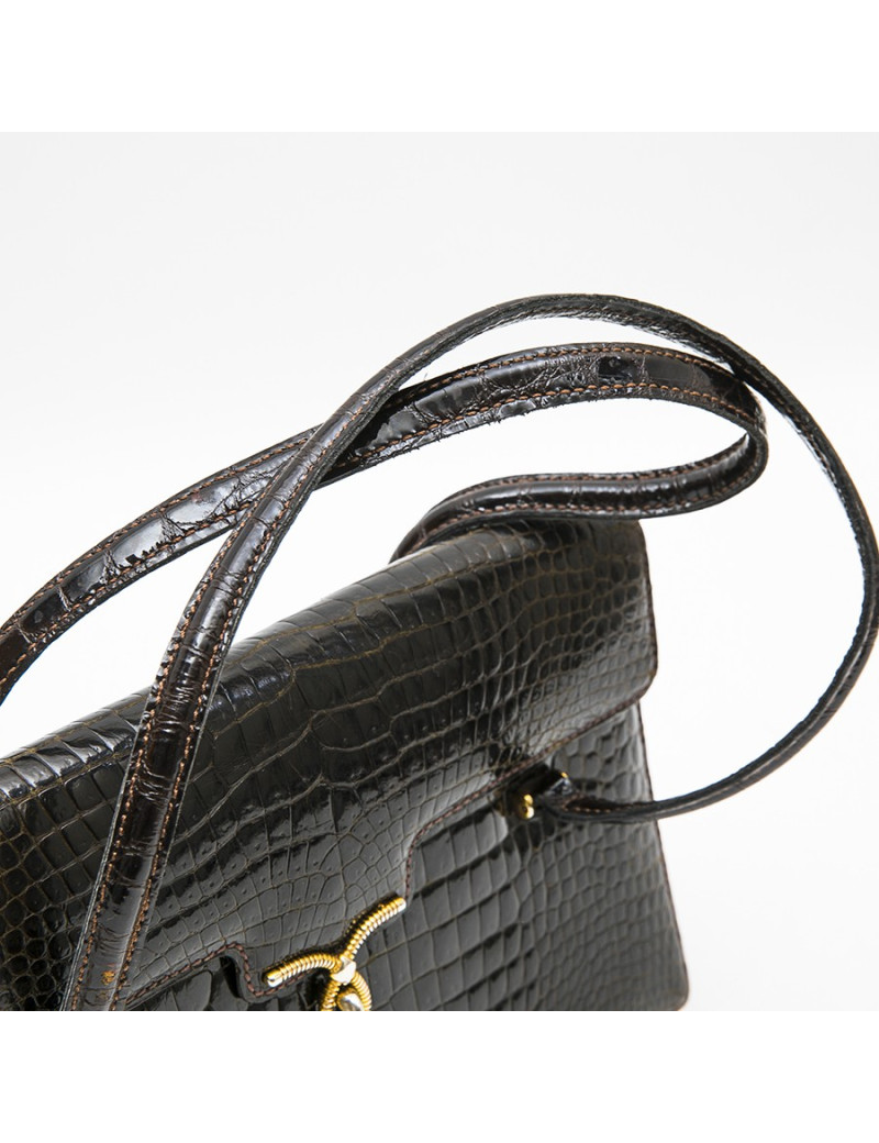 GUCCI Vintage bag in browncrocodile porosus leather