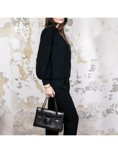 Sac GUCCI Vintage en crocodile porosus marron 2