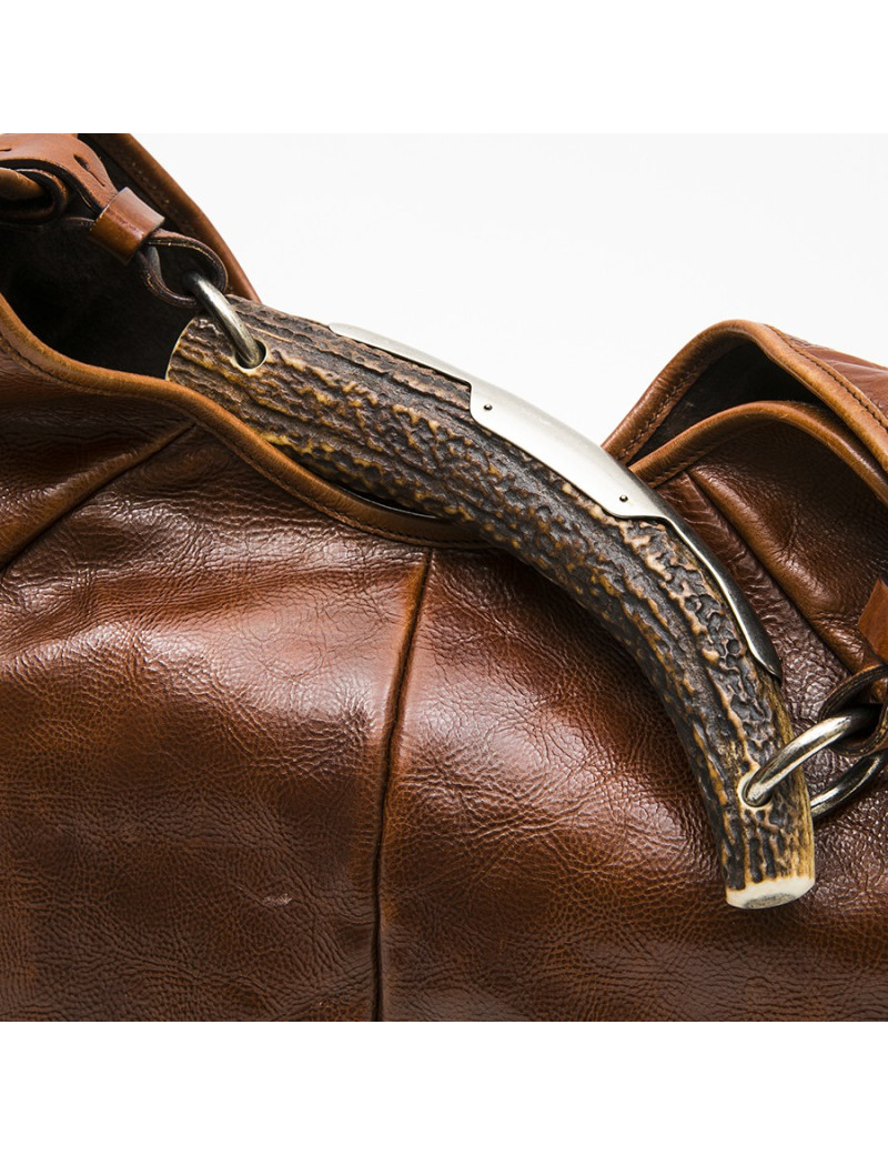 YVES SAINT LAURENT rive gauche Monbassa bag in grained brown leather