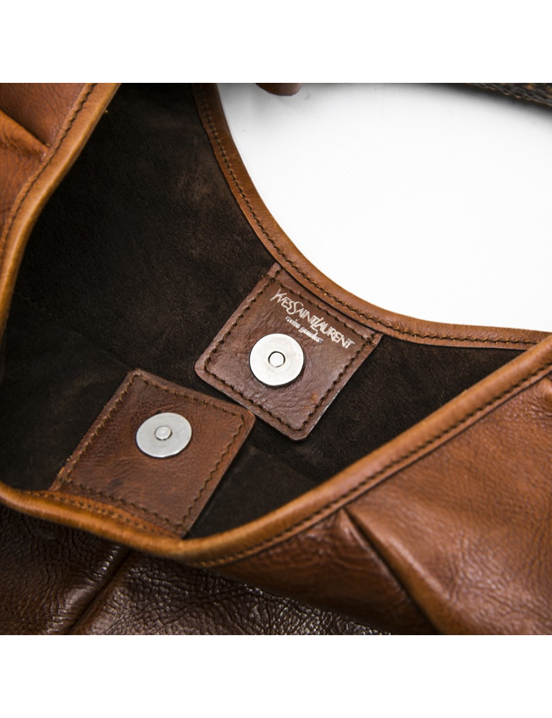 Sac Monbassa YVES SAINT LAURENT cuir marron 