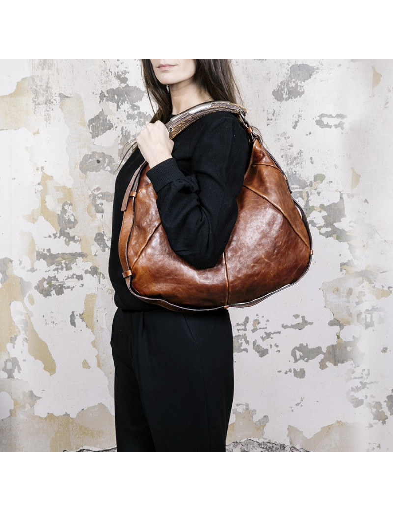 Sac Monbassa YVES SAINT LAURENT cuir marron 