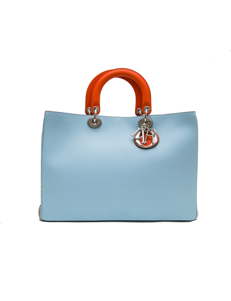 Sac Lady D DIOR ebleu ciel et python