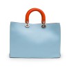 CHRISTIAN DIOR 'Lady D DIOR' in sky blue leather and gray python