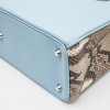 CHRISTIAN DIOR 'Lady D DIOR' in sky blue leather and gray python