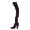SERGIO ROSSI T 36 Thigh boots in plum stretch velvet