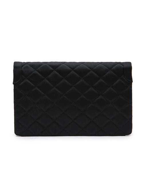 Sac du soir CHANEL Couture en satin de soie noir