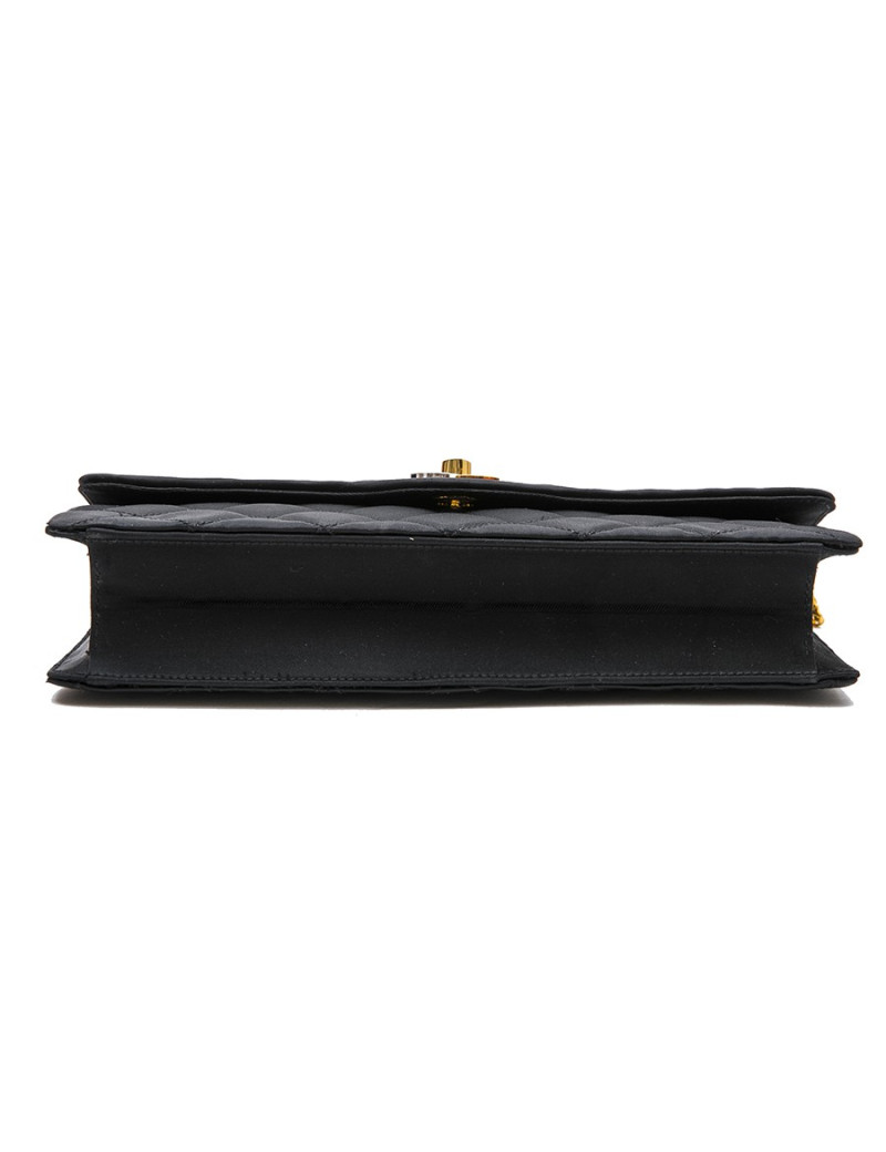 CHANEL Couture evening bag in black silk satin