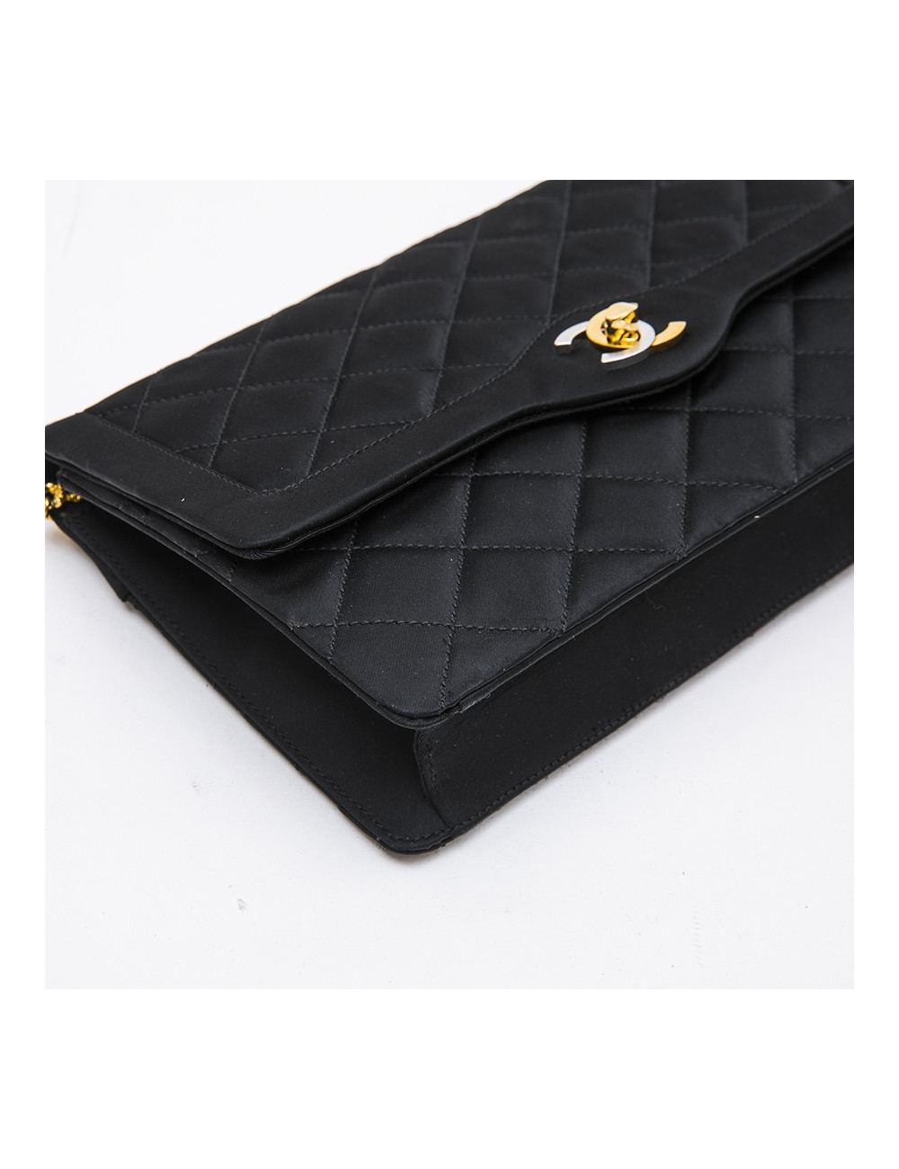 CHANEL Couture evening bag in black silk satin