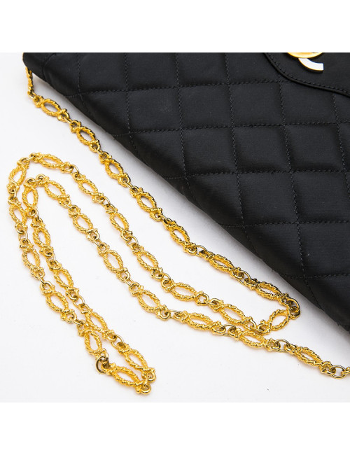 Sac du soir CHANEL Couture en satin de soie noir