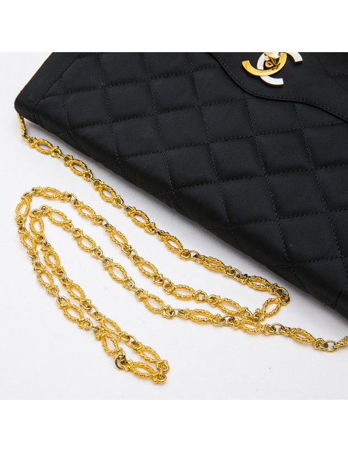 CHANEL Couture evening bag in black silk satin