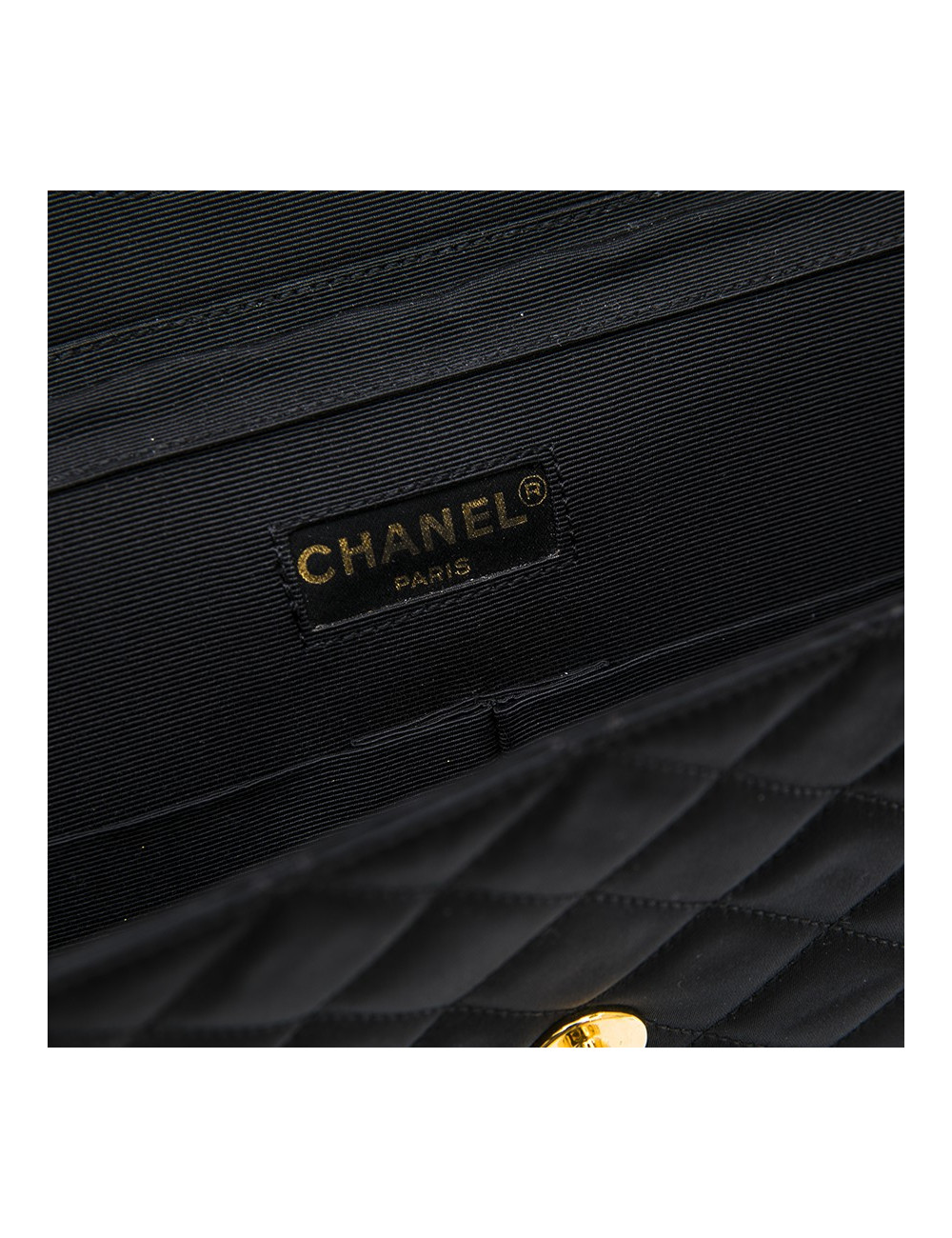 Sac du soir CHANEL Couture en satin de soie noir