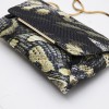 LANVIN clutch in multicolored shiny fabric with python print