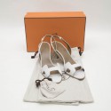 HERMES 'Oran' high heels sandals in white smooth leather size 39FR