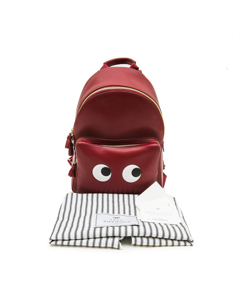 ANYA HINDMARCH backpack in burgundy smooth leather