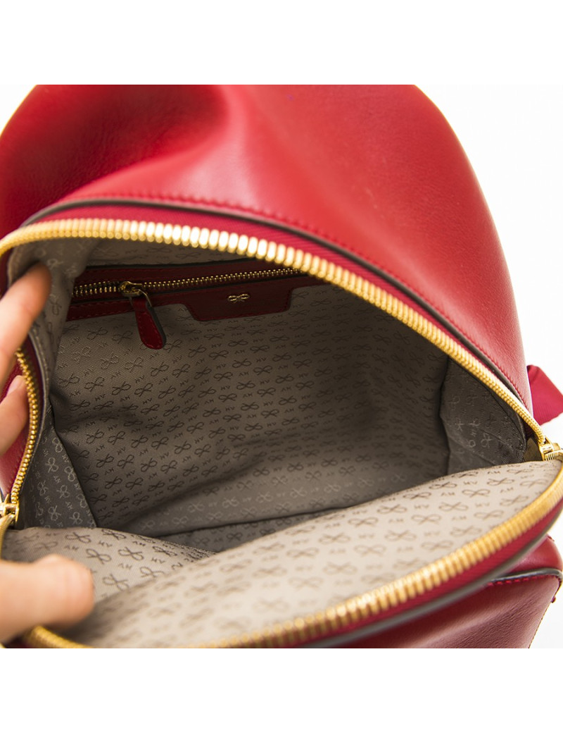 ANYA HINDMARCH backpack in burgundy smooth leather