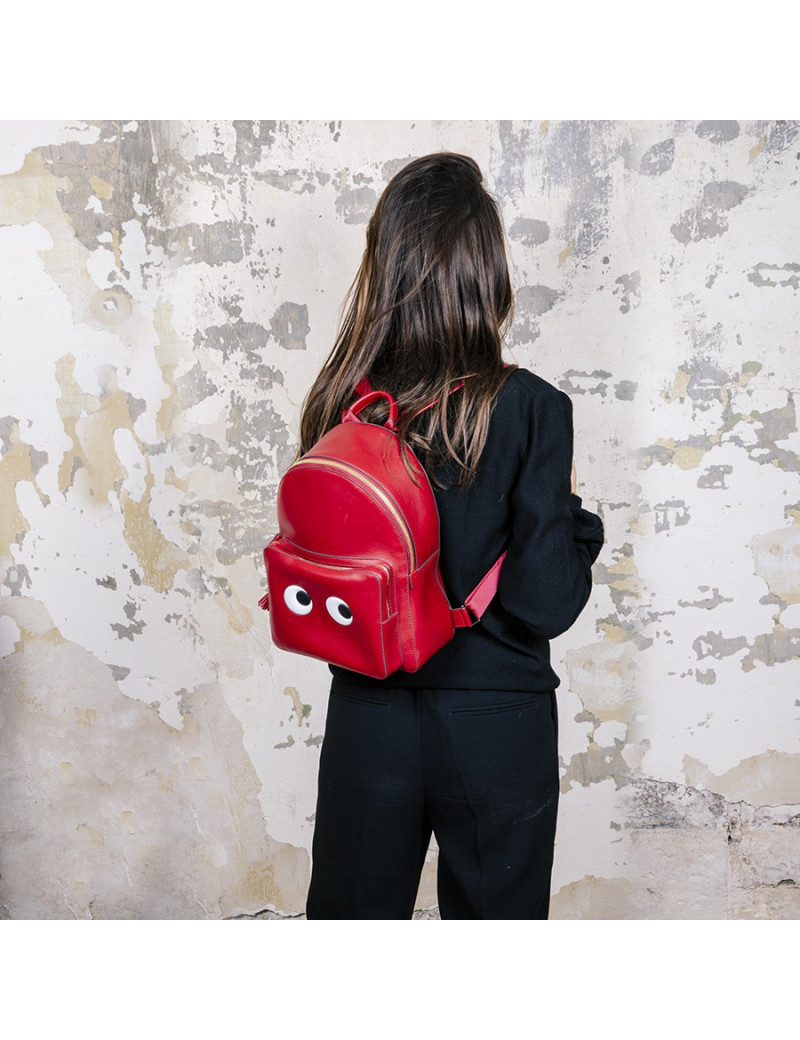 ANYA HINDMARCH backpack in burgundy smooth leather