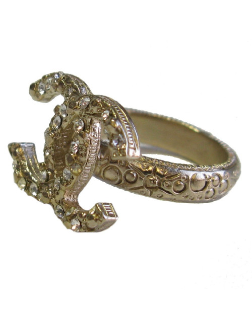 Bague CHANEL starss et métal doré pâle